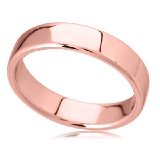 DHBRF5 Slight Court with Flat Edge Wedding Ring - Light weight, 5mm width