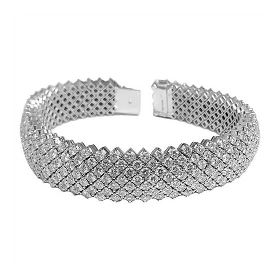 22.00ct VS/E-F Round Cut Natural Diamond Designer Tennis Bracelet