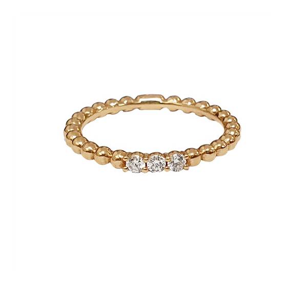 0.14ct VS/E-F 3 Round Natural Diamond Trilogy Ring in 18k Rose Gold