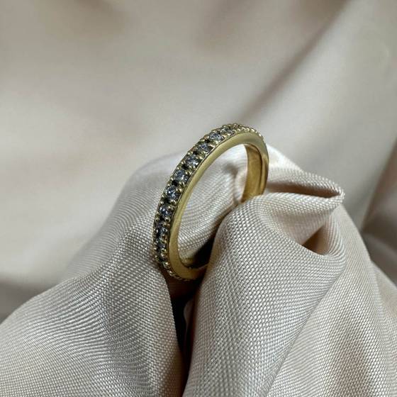 0.43ct VS/E-F Round Cut Natural Diamond Set Wedding Ring