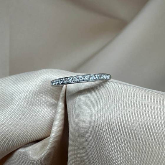 0.25ct VS/E-F Round Cut Natural Diamond Set Wedding Ring