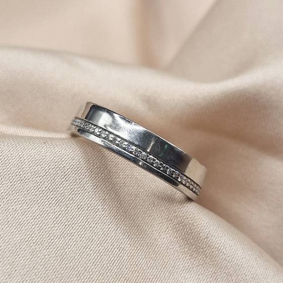 0.50ct VS/F-G Natural Round Cut Diamond Wedding Ring in Palladium