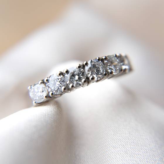 1.40ct SI2/G Round Cut Natural Diamond 7 Stone Ring