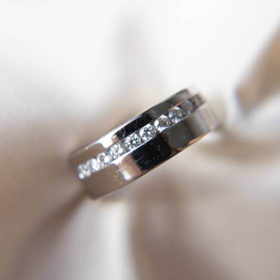 0.50ct VS/E-F Round Cut Natural Diamond Mens Wedding Ring