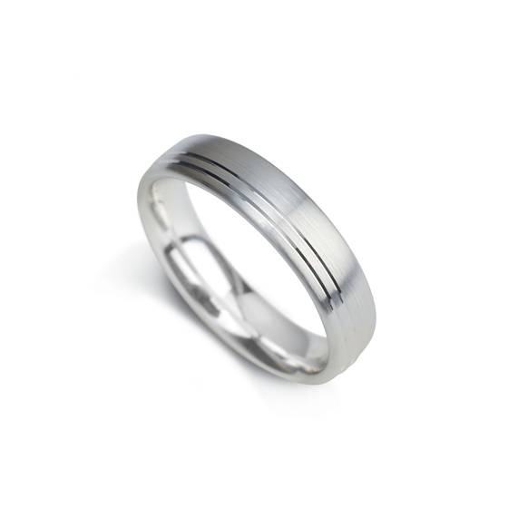 5mm Court Shape Satin With Two Off Centre Grooves