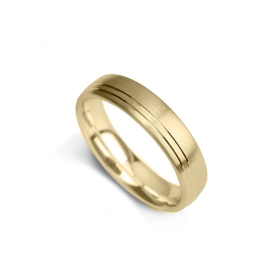 5mm Court Shape Satin With Two Off Centre Grooves