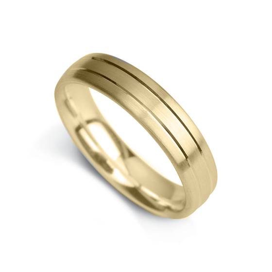 5mm Court Shape Satin With Two Central Grooves