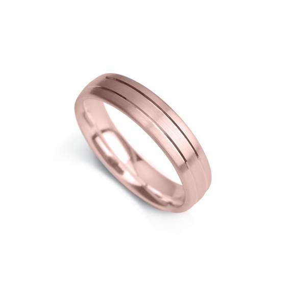 6mm Court Shape Satin With Two Central Grooves