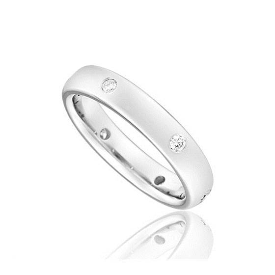 Full Set 4mm Round Diamond Wedding Ring