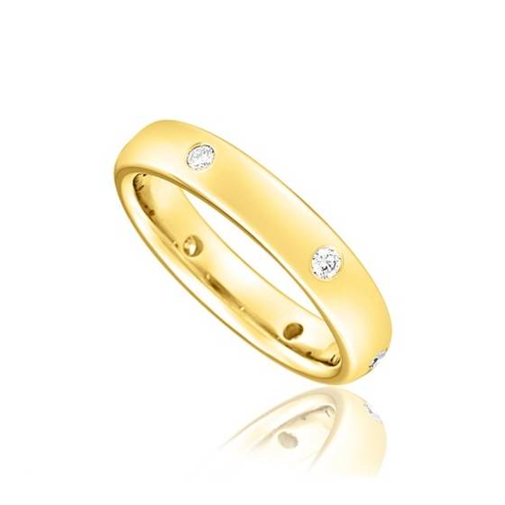 Full Set 4mm Round Diamond Wedding Ring