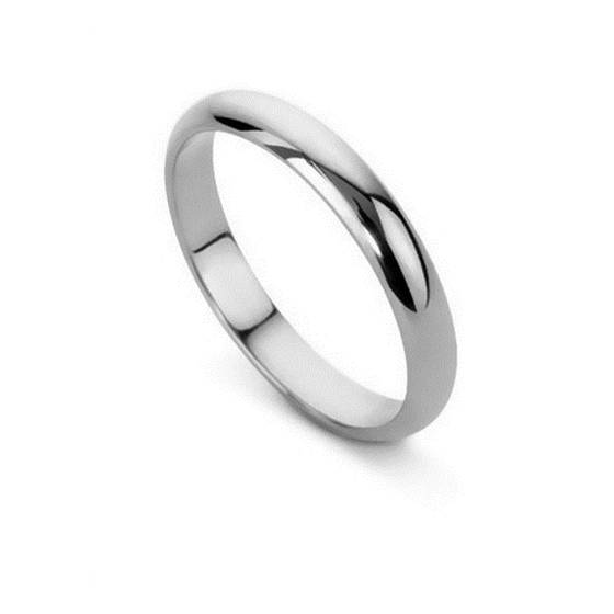DHD03 D Shape Wedding Ring - Lightweight, 3mm width