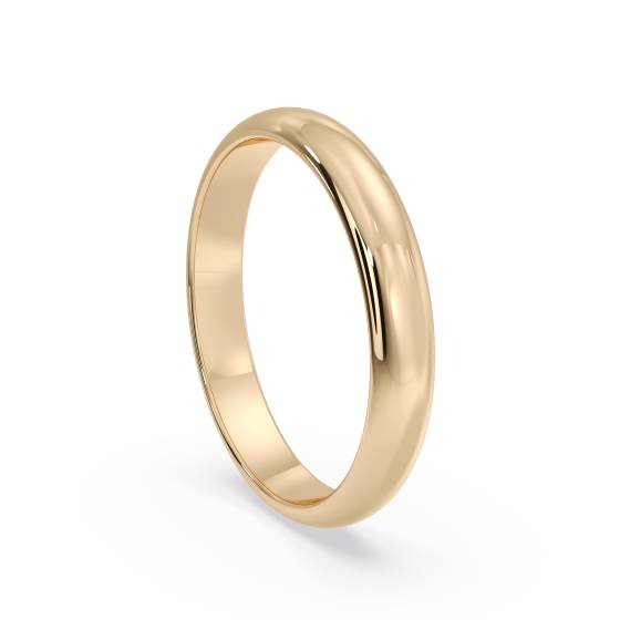 DHD03 D Shape Wedding Ring - Lightweight, 3mm width