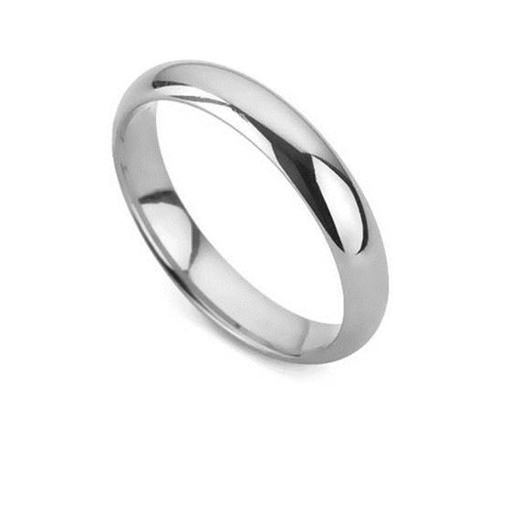 DHD04 D Shape Wedding Ring - Lightweight, 4mm width