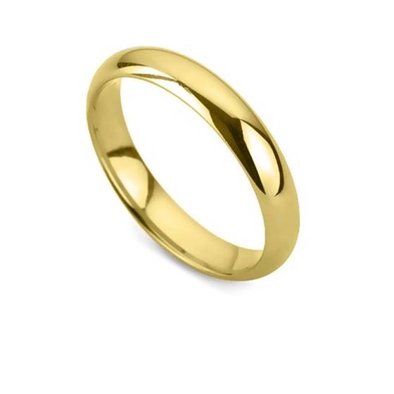 DHD04 D Shape Wedding Ring - Lightweight, 4mm width