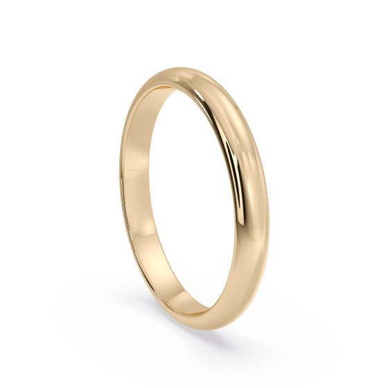 DHD25 D Shape Wedding Ring - Lightweight, 2.5mm width