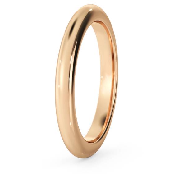 DHD25H D Shape Wedding Ring - Heavy weight, 2.5mm width