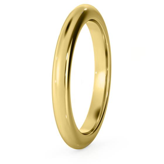 DHD25H D Shape Wedding Ring - Heavy weight, 2.5mm width