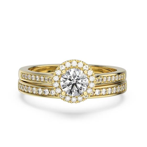 Round Diamond Halo Bridal Set