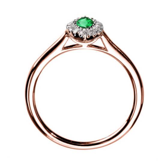 0.75ct Marquise Green Emerald and Diamond Halo Ring