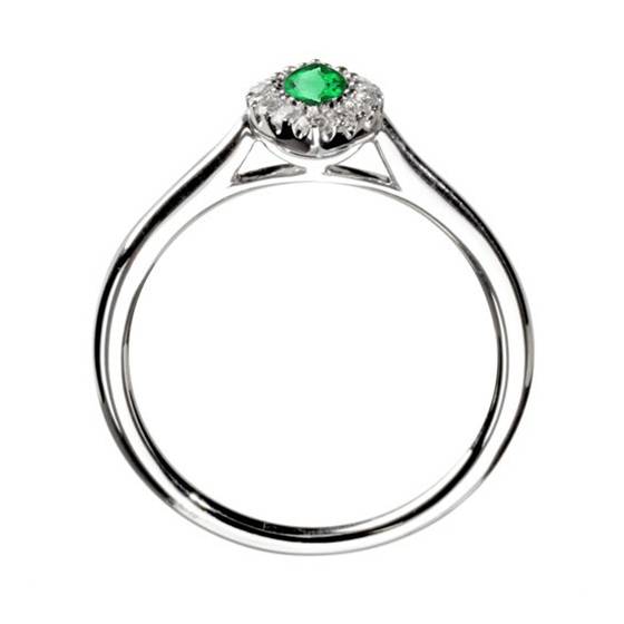 0.75ct Marquise Green Emerald and Diamond Halo Ring