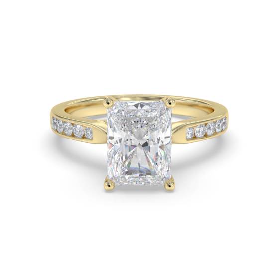 Radiant Diamond Shoulder Set Ring