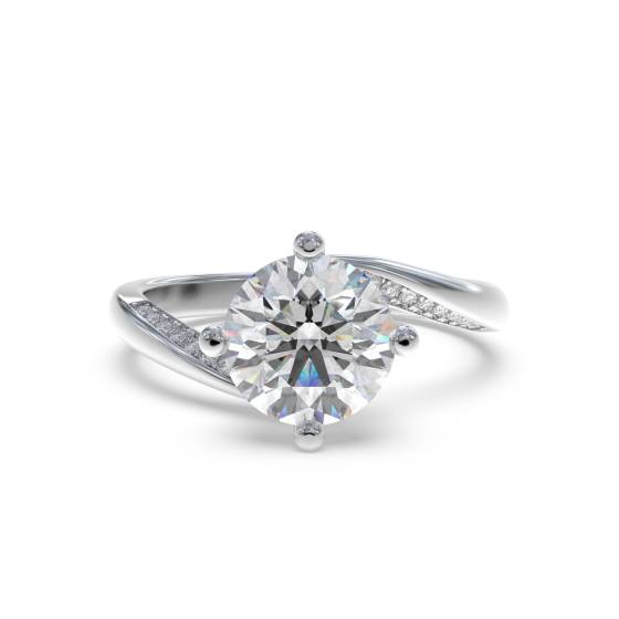 1.20ct SI2/G Round Natural Diamond Shoulder Set Ring