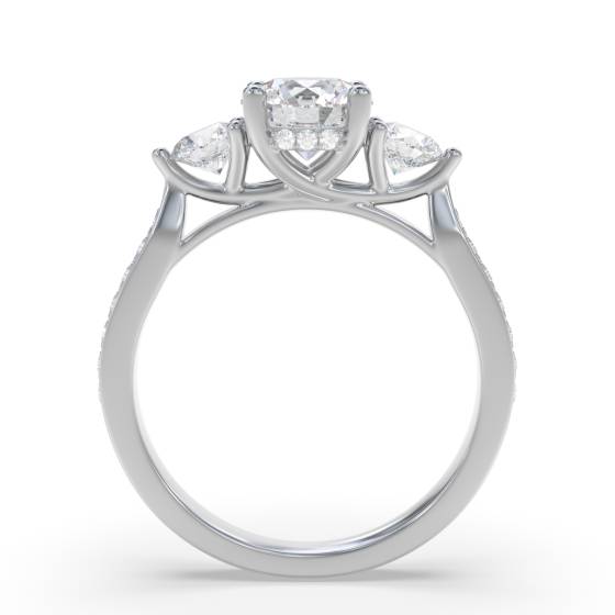 0.75ct I1/H Round Natural Diamond Trilogy Ring