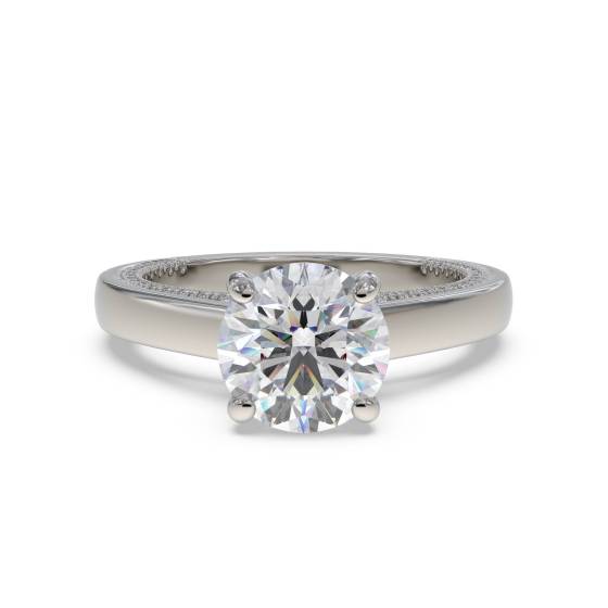 GIA Certified 1.10ct VVS2/E Natural Round Diamond Engagement Ring in Platinum