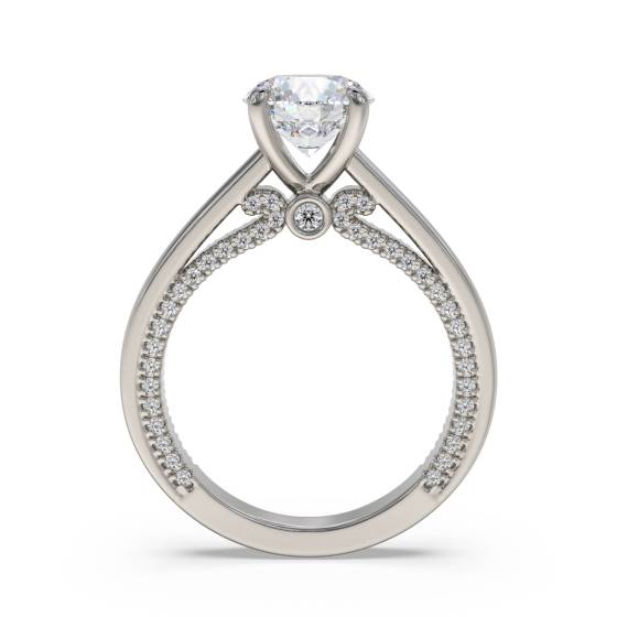 GIA Certified 1.10ct VVS2/E Natural Round Diamond Engagement Ring in Platinum