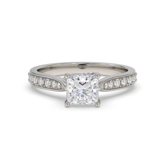 Princess Diamond Shoulder Set Ring