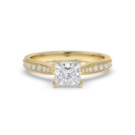 Princess Diamond Shoulder Set Ring