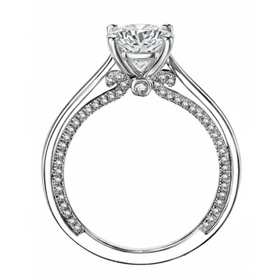 0.50ct IF/F Round Natural Diamond Shoulder Set Ring