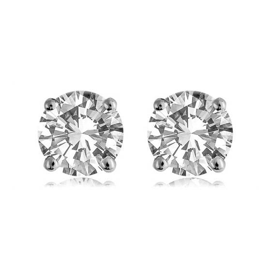 0.40ct VS/F Natural Round Diamond Stud Earrings in 18k White Gold