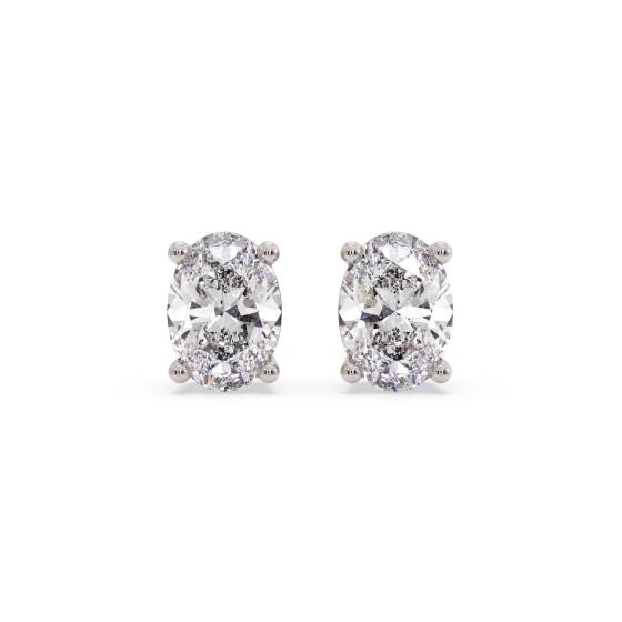 Classic Oval Diamond Stud Earrings