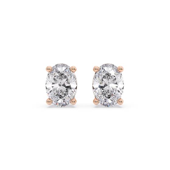 Classic Oval Diamond Stud Earrings