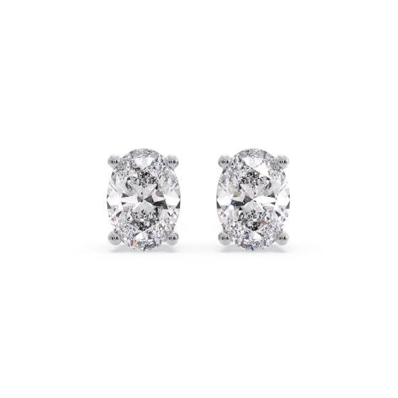Classic Oval Diamond Stud Earrings