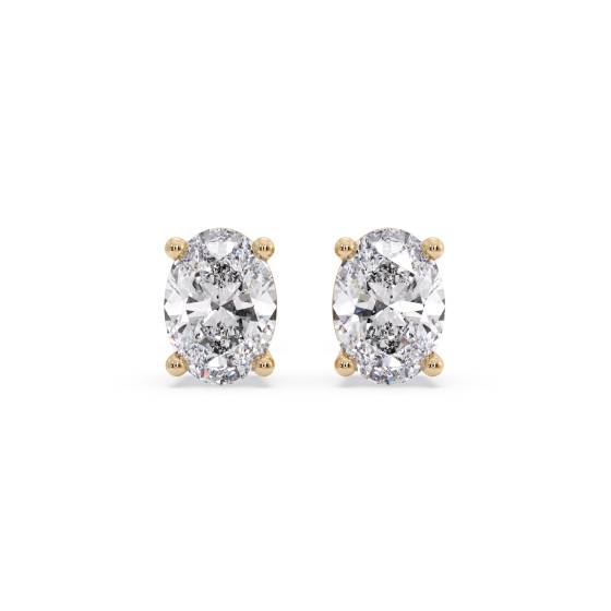Classic Oval Diamond Stud Earrings