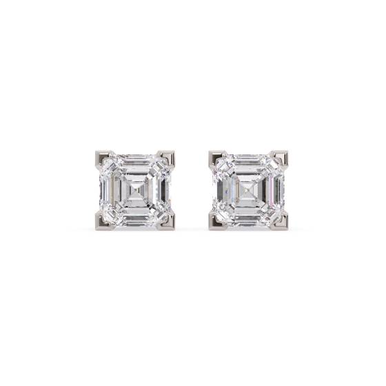 Classic Asscher Diamond Stud Earrings