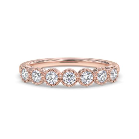 DHDOMHET20167 7 Stone Round Diamond Bezel Set Half Eternity Ring
