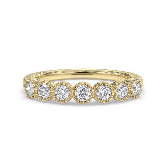 DHDOMHET20167 7 Stone Round Diamond Bezel Set Half Eternity Ring
