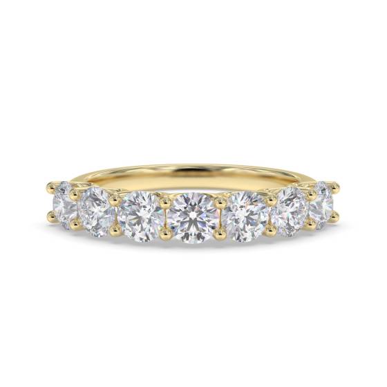 DHDOMHET20187 7 Stone Round Diamond Half Eternity Ring