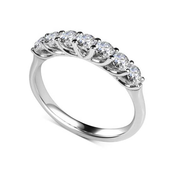 1.05ct VS/E-F Natural Round Diamond Eternity Ring in Platinum