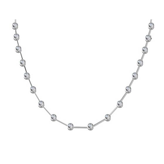 1.20ct VS/F-G Elegant Natural Round Diamond Drop Necklace in 18k White Gold