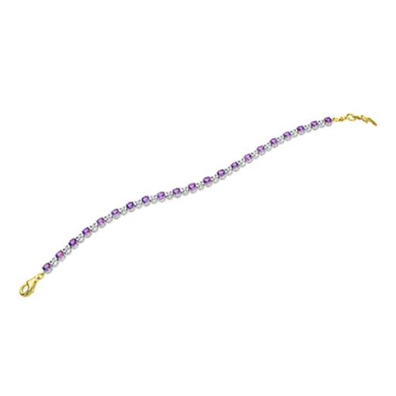 Elegant Diamond and Pink Sapphire Line Bracelet