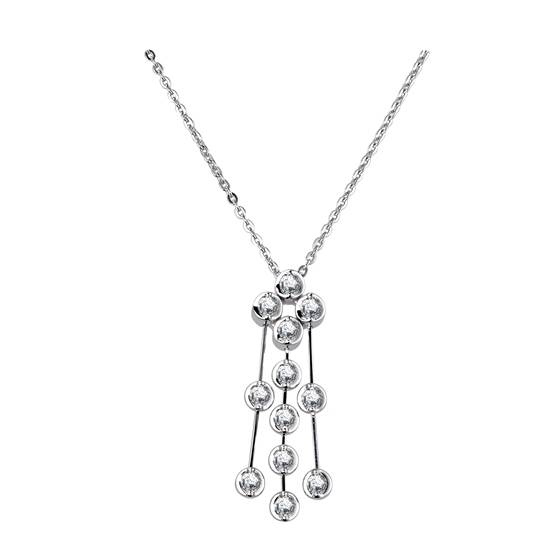 0.70ct VS/F-G Elegant Natural Round Diamond Designer Pendant in 18k White Gold