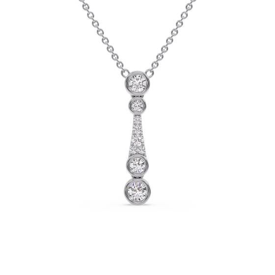 0.56ct VVS/E-F Natural Diamond Icicle Drop Necklace in 18k White Gold