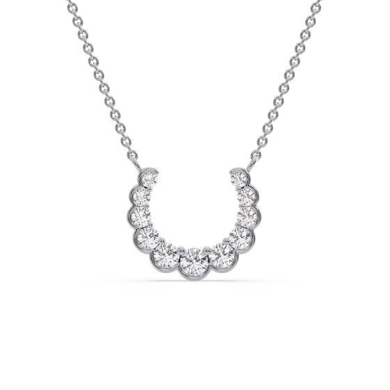 Round Diamond Set Horseshoe Necklace
