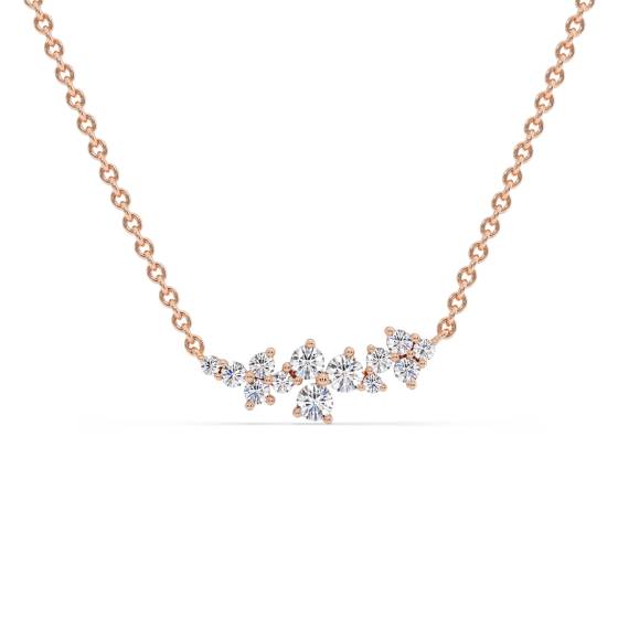 Round Diamond Scatter Smiler Necklace