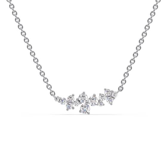 Round Diamond Scatter Smiler Necklace