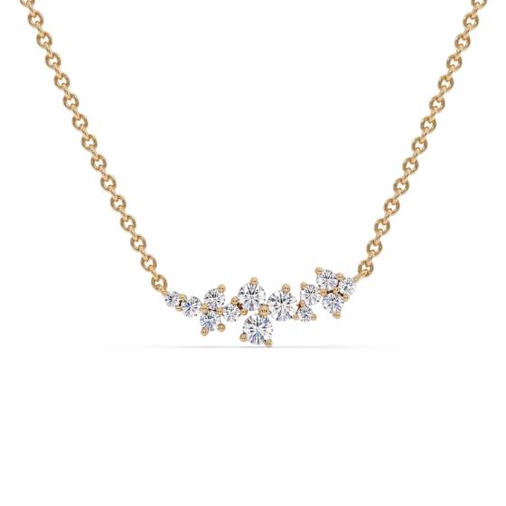 Round Diamond Scatter Smiler Necklace